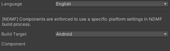 VQT Platform Target Settings の Inspector
